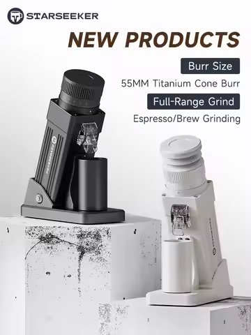 STARSEEKER E55Pro Electric Coffee Grinder 55MM Titanium Cone Burr Stepless Adjustment Espresso Brew