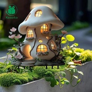 Kesoto 2D Flat Mushroom House Garden Stake, Patio Decoration, 30 X 19.8 Cm, Decorative Lawn Stake