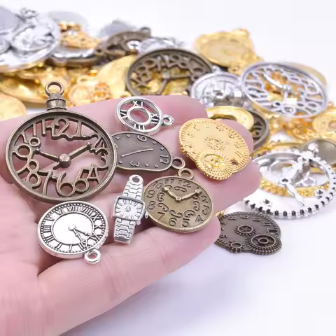 10/20/30Pcs Vintage Mechanical Steampunk Clock Gear Charms Jewelry Wholesale DIY Random Mix Watch St