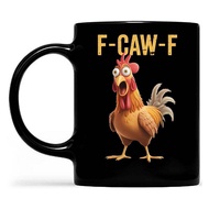 Coffee Mug Ceramic Funny F-Caw-F Chicken FCAWF Coffee Cup Mugs Farmhouse Themed Mug Animal Tea Cup C