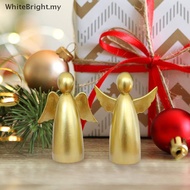 # WBMY #  Christmas Angels Figurine Set Of 2, Gold Xmas Angels Decor, Christmas Decorations Small An