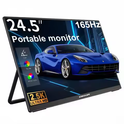 SIBOLAN 24.5" 2K Portable Monitor HDR 2560*1440P 165Hz 100sRGB Large Gaming Display TYPE-C HDMI VESA
