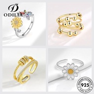 ODILIA JEWELRY Original Perempuan 925 Silver Women Moissanite Adjustable Diamond Cincin Fashion Gold Ring M117