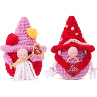 2 Keping Hiasan Hari Valentine Gnome, Hadiah Gnome Rajutan Tangan untuknya, Hiasan Hari Valentine