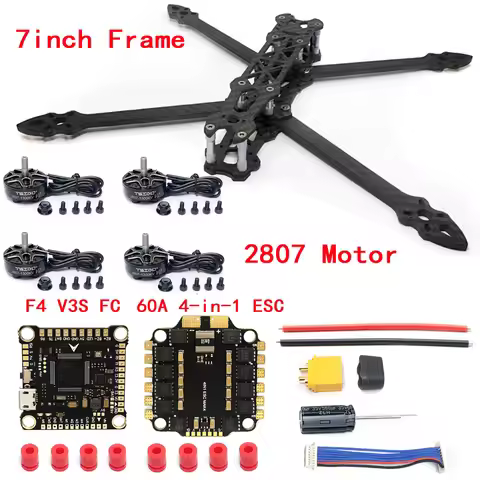 Mark 4 7inch 295mm FPV Carbon Fiber Frame F4 V3S PLUS Stack BLS 45A 60A 30x30/ 2807 1300KV 2507 1800