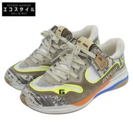 二手 Gucci Ultrapace 女式運動鞋，白色和ブラウン，尺寸 36+，592348 1LH10。