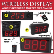 Wireless Queue Management System 3 Digit Digital Call System Buzzer Pager Hawker Center Cafe