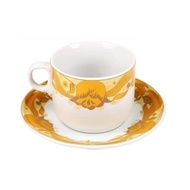 Mug Glass Cup Coaster 200 cc Set of 6 Gold Ceramic Design Home Line