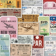 Zhang Retro Airline Boarding Pass Ticket Label Sticker Phone Case Luggage Helmet Waterproof diy Stic