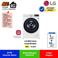 LG 9KG/10.5KG Front Load Washer | Less Wrinkles | Allergen Removal | Hygienic | FV1409S4W / FV1450S4