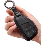 for GMC Key Fob Cover Leather Car Remote Case Holder Keychain Compatible for Chevy Tahoe Suburban Si