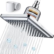 G-Promise All Metal 8 Inches Filtered Shower Head for Hard Water 15 Stages Filter Water Softener to Remove Chlorine and Fluoride (Chrome)