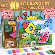 Set of 10 Sand Paintings 16*21 CM for Children - Each Painting Has 6 Sand Bags, Suitable as a Meanin