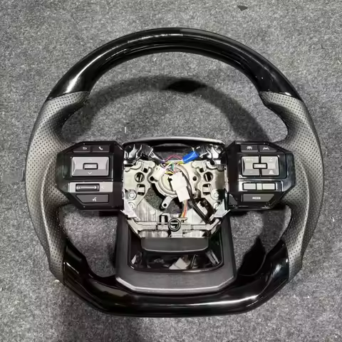 Customized Carbon Fiber Leather Car Steering Wheel For Toyota Hilux Revo N80 Tacoma Tundra Fortuner