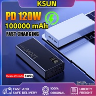 120W Super Fast Charge Powerbank PD Powerbank 100000mAh Flash Charging Power bank Qc3.0 Mobile Power