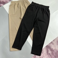 Quần nữ quần baggy thun gân tăm 9 tấc lưng cao co giãn bigsize