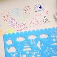 Plastic Template Drawing Geometric Shape Pembaris Penggaris Bentuk Drawing Stencil Set Ruler for Kid