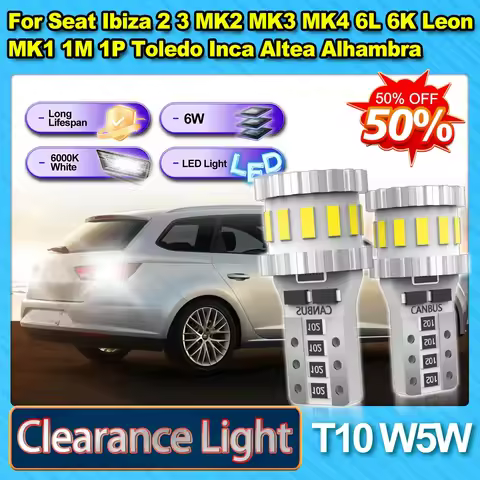 Roadsun T10 W5W Plug And Play Clearance Light For Seat Ibiza 2 3 MK2 MK3 MK4 6L 6K Leon MK1 1M 1P To