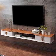 Floating Tv Cabinet, Flip Drawer Design Wall-Mounted Tv Cabinet with Wire Holes, Suitable for Projector Cable Box Game Console/C / 130cm The New