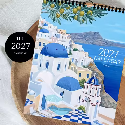 1pc 2027 Wall Calendar, Ouyang Town Theme, 12-Month Monthly Planner, Perfect Gift for Birthdays, Chr