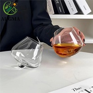 AUGMA Irregular   Glass, Rotating Tumbler Cognac Glasses Cup, Bar Accessory Transparent European Sty