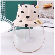 兒童防飛沫漁夫帽【黑色+防護罩（可以拆卸）】#KHH