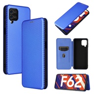 Good quality For Samsung Galaxy M62 Carbon Fiber Texture Horizontal Flip TPU + PC + PU Leather Case 