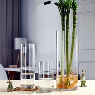 Cylindrical Vase Glass Transparent Cylindrical Large Wide Mouth Thickened High Cylindrical Straight 