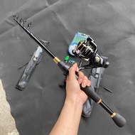 Carbon Retractable lure fishing rod set 2m4 long, class 1, extremely strong, specializes in luring s