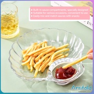 AF 1Pc Shell Shape Dish Transparent Dumpling Plate Spit Bone Plate Dumpling Sushi Sauce Plate