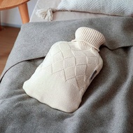 日本霜山 注水式保溫暖手熱水袋/冷熱敷袋(附針織毛絨套)-1.8L