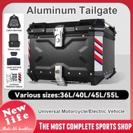 Motorcycle Compartment 55/45/40/ 35/5L Motorcycle Alloy Top Box With Bracket Helmet Box Tail Box