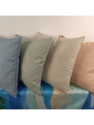 4入組戶外彩色幾何方形枕套，防水裝飾鑽石、條紋和方塊圖案坐墊套 18x18英寸（4件套）適用於戶外沙發、躺椅、床等