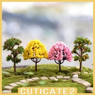 [Cuticate2] 7 Pieces Miniature Artificial Trees Mixed Model Trees Decorative Sculpture