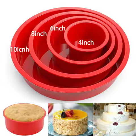 4 5 6 7 8 10 Inch Round Cake Mold Silicone Molds for Cakes Nonstick Cake Pan Baking Forms Pastry Mol
