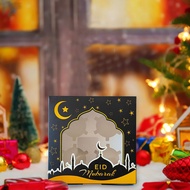 Raya Window Tart Box Black And White PVC Box Middle Eastern Eid New Year Moon Star Gift Packaging Box Holiday Party Cake