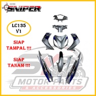 [FULL TANAM ] SNIPER COVERSET LC LC135 V1 JUPITER MX SILVER / PERAK JUPITER MX