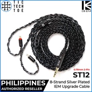 KBEAR ST12 Silver Plated 8-Core OFC Braided Soft Tangle-Free Earphone IEM Upgrade Replacement Cable