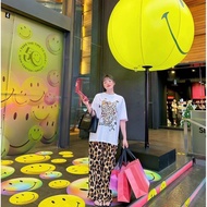 Cat T-shirt set with leopard print pants, Cat set with loose leopard print pants