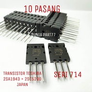 TR TOSHIBA 2SA1943 2SC5200 ( LOT 714 ) (10 Pasang) 2SA1943 2SC5200 A1943 C5200 2SC5200 C5200 Transis