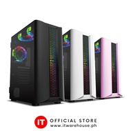 Inplay Esport 06 Tempered Glass PC Gaming Case - ATX, Micro and Mini ATX - Black, White, Pink