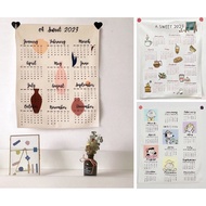 Wall Calendar 2023, Cute Fabric Calendar Wall decor, Study Desk