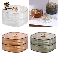 KOZEEY 2 Tiers Gedroogd Fruit Snack Lade, Snack Opslag Container met Cover Organizer,