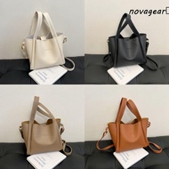 NOVAGEAR​ Leather Top-handle Bags, Solid Color Korean Style Female Shoulder Bag, Simple Large Capaci