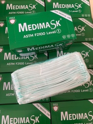 หน้ากากอนามัย medimaskหนา3ชั้น 50ชิ้น/กล่อง ยี่ห้อ Medimask ASTM lv1 🔥พร้อมส่ง🔥