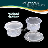 4oz - PK4 / MP4 / E-115T Round Plastic Container (Bekas Dadih,Jeli /Bekas Puding / Bekas Sos )