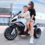Children's Electric Motorcycle, Suitable for Adults, Boys and Girls, Three-Wheeled, Dual-Seater, Rec