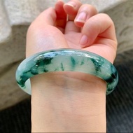 冰種翡翠天然翡翠玉鐲 A玉手鐲 玉鈪 • 冰種藍飄花翡翠福鐲
