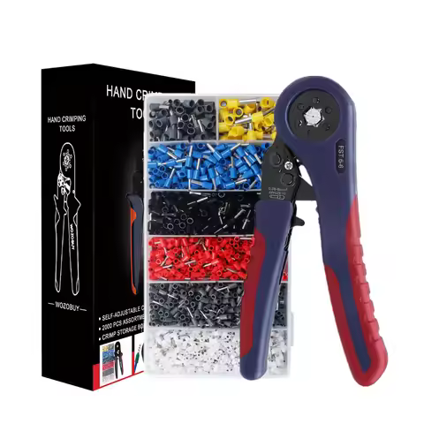 WOZOBUY Tubular Terminals Crimping Tools FST-10S 0.08mm-10mm² 28-7AWG & FST 6-6 0.08-6mm² 28-10AWG C