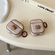 【ChanChan】Airpod 1 2 3 4 Pro Case, Biscuit Bear Airpod Case, Cute Bear Scratch Resistant, Shockproof